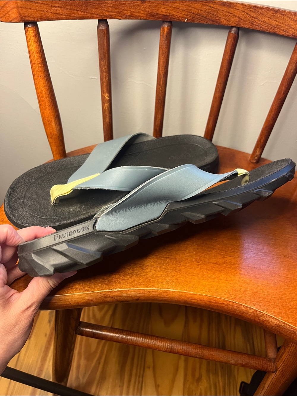 ECCO MX Flipsider Men’s Sandals Trooper Blue Grey Leather Straps Size 42 EUC - Picture 6 of 12